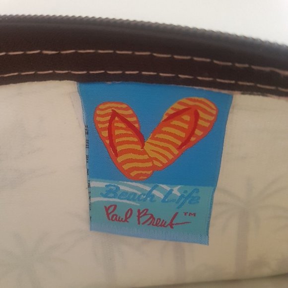 Paul Brent Sun N Sand Small Zippered Bag Sea Side Beach Life Palms Beach Cotton - Picture 7 of 12